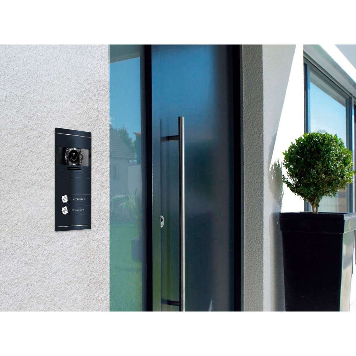 VDM10 Mehrfamilien IP Video Türsprechanlage Edelstahl gebürstet mit 2